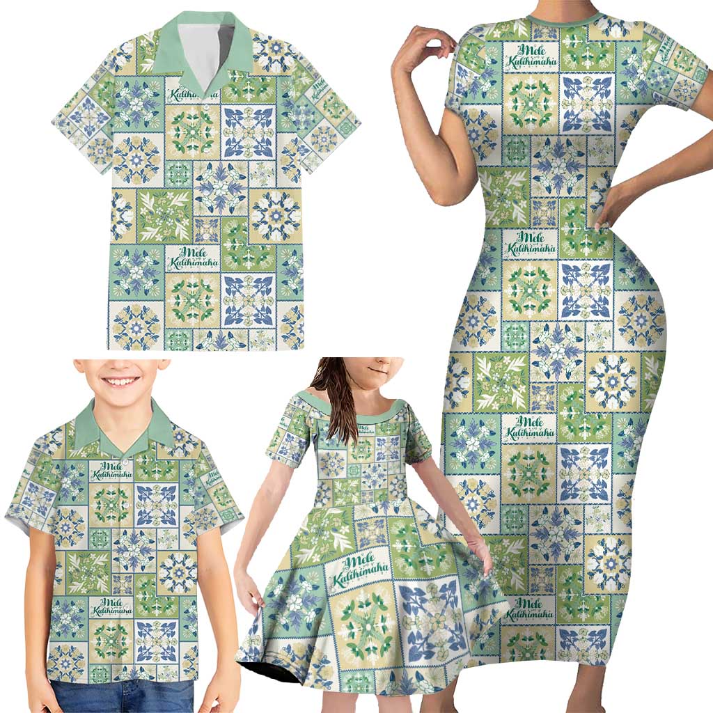 Mele Kalikimaka Hawaii Christmas Family Matching Short Sleeve Bodycon Dress and Hawaiian Shirt Omaomao Seamless Floral Motif LT9 - Polynesian Pride