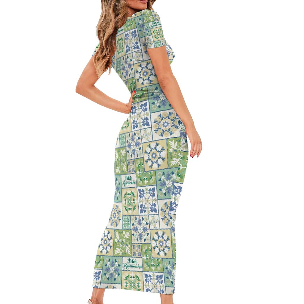 Mele Kalikimaka Hawaii Christmas Family Matching Short Sleeve Bodycon Dress and Hawaiian Shirt Omaomao Seamless Floral Motif LT9 - Polynesian Pride