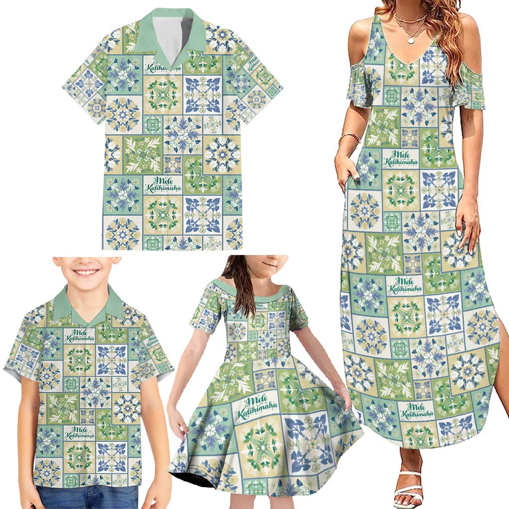 Mele Kalikimaka Hawaii Christmas Family Matching Summer Maxi Dress and Hawaiian Shirt Omaomao Seamless Floral Motif LT9 - Polynesian Pride
