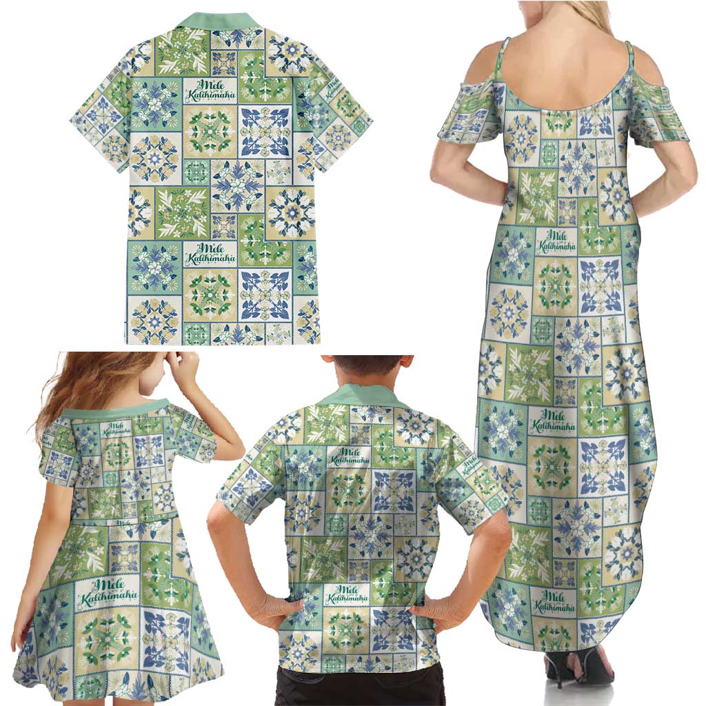 Mele Kalikimaka Hawaii Christmas Family Matching Summer Maxi Dress and Hawaiian Shirt Omaomao Seamless Floral Motif LT9 - Polynesian Pride