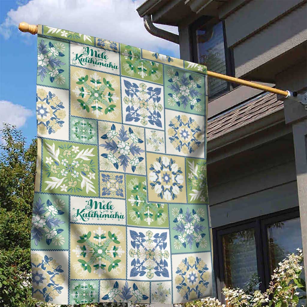 Mele Kalikimaka Hawaii Christmas Garden Flag Omaomao Seamless Floral Motif LT9 - Polynesian Pride