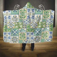 Mele Kalikimaka Hawaii Christmas Hooded Blanket Omaomao Seamless Floral Motif LT9 - Polynesian Pride