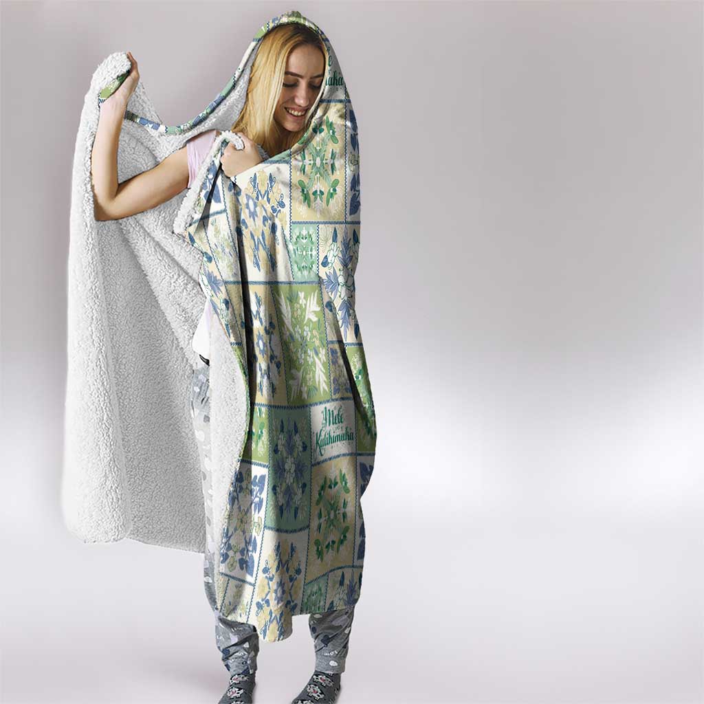 Mele Kalikimaka Hawaii Christmas Hooded Blanket Omaomao Seamless Floral Motif LT9 - Polynesian Pride