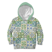 Mele Kalikimaka Hawaii Christmas Kid Hoodie Omaomao Seamless Floral Motif LT9 Hoodie Green - Polynesian Pride