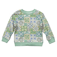 Mele Kalikimaka Hawaii Christmas Kid Ugly Christmas Sweater Omaomao Seamless Floral Motif LT9 Kid Green - Polynesian Pride