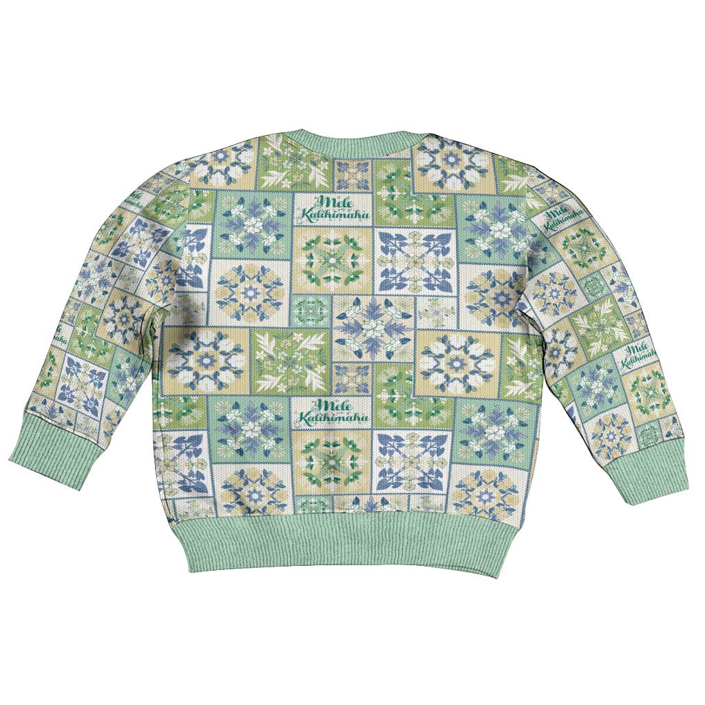Mele Kalikimaka Hawaii Christmas Kid Ugly Christmas Sweater Omaomao Seamless Floral Motif LT9 - Polynesian Pride