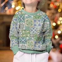 Mele Kalikimaka Hawaii Christmas Kid Ugly Christmas Sweater Omaomao Seamless Floral Motif LT9 - Polynesian Pride