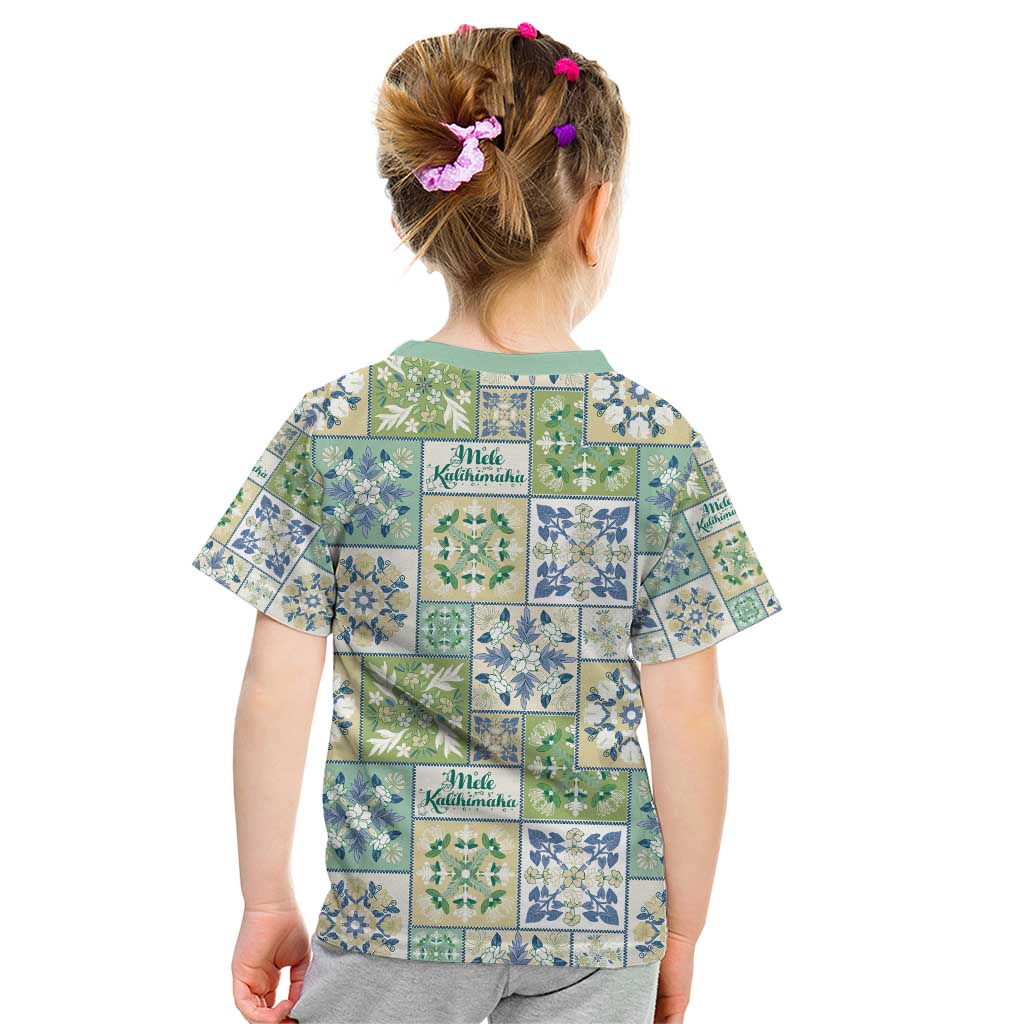 Mele Kalikimaka Hawaii Christmas Kid T Shirt Omaomao Seamless Floral Motif LT9 - Polynesian Pride
