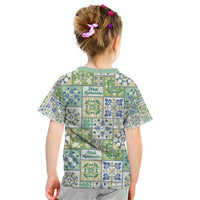 Mele Kalikimaka Hawaii Christmas Kid T Shirt Omaomao Seamless Floral Motif LT9 - Polynesian Pride