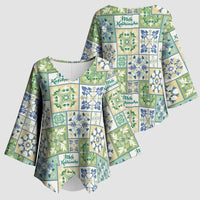 Mele Kalikimaka Hawaii Christmas Kimono Sleeve Blouse Omaomao Seamless Floral Motif LT9 - Polynesian Pride