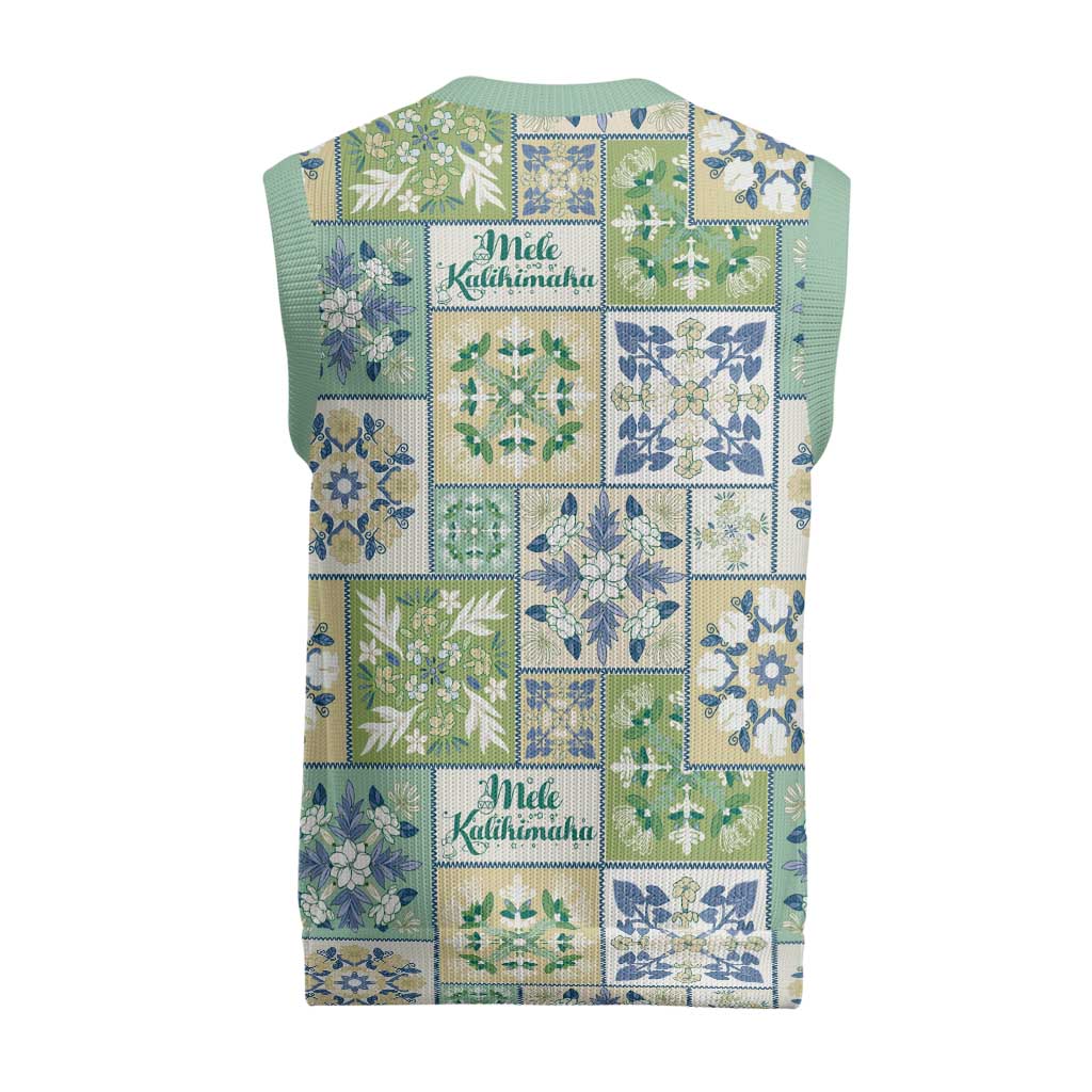 Mele Kalikimaka Hawaii Christmas Knitted V-Neck Vest Omaomao Seamless Floral Motif LT9 - Polynesian Pride