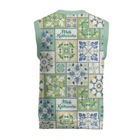 Mele Kalikimaka Hawaii Christmas Knitted V-Neck Vest Omaomao Seamless Floral Motif LT9 - Polynesian Pride