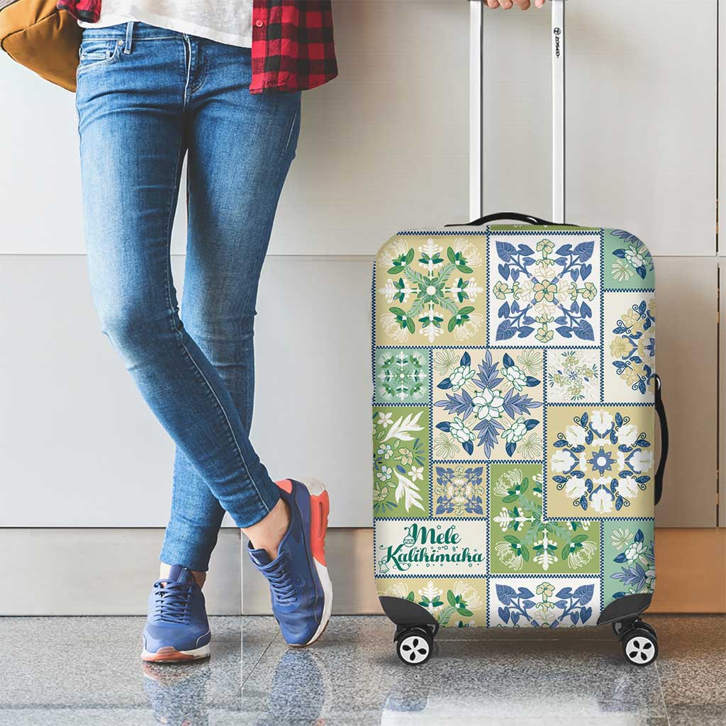 Mele Kalikimaka Hawaii Christmas Luggage Cover Omaomao Seamless Floral Motif LT9 - Polynesian Pride