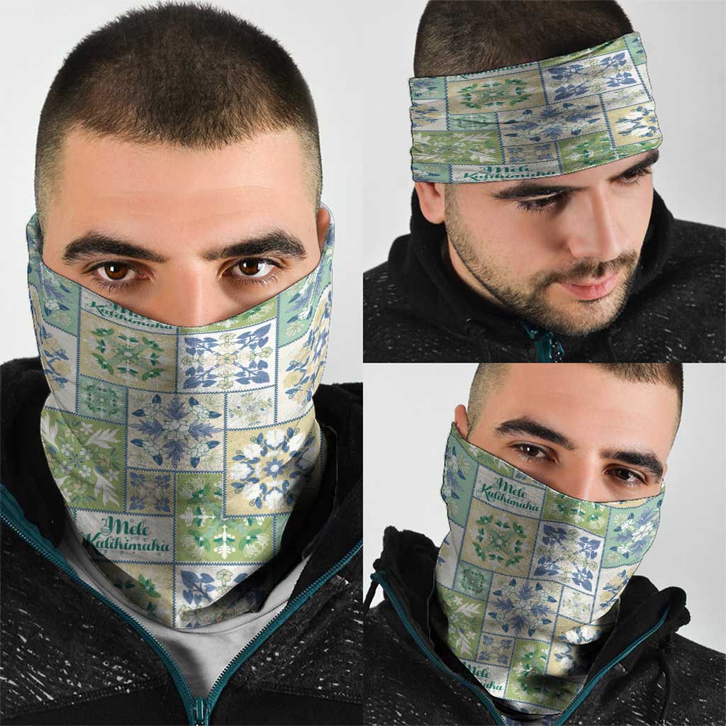 Mele Kalikimaka Hawaii Christmas Neck Gaiter Omaomao Seamless Floral Motif - Polynesian Pride