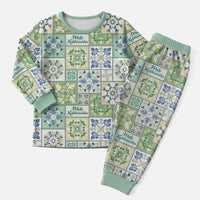 Mele Kalikimaka Hawaii Christmas Pajama Set Omaomao Seamless Floral Motif - Polynesian Pride