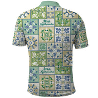 Mele Kalikimaka Hawaii Christmas Polo Shirt Omaomao Seamless Floral Motif LT9 - Polynesian Pride
