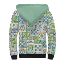 Mele Kalikimaka Hawaii Christmas Sherpa Hoodie Omaomao Seamless Floral Motif LT9 - Polynesian Pride