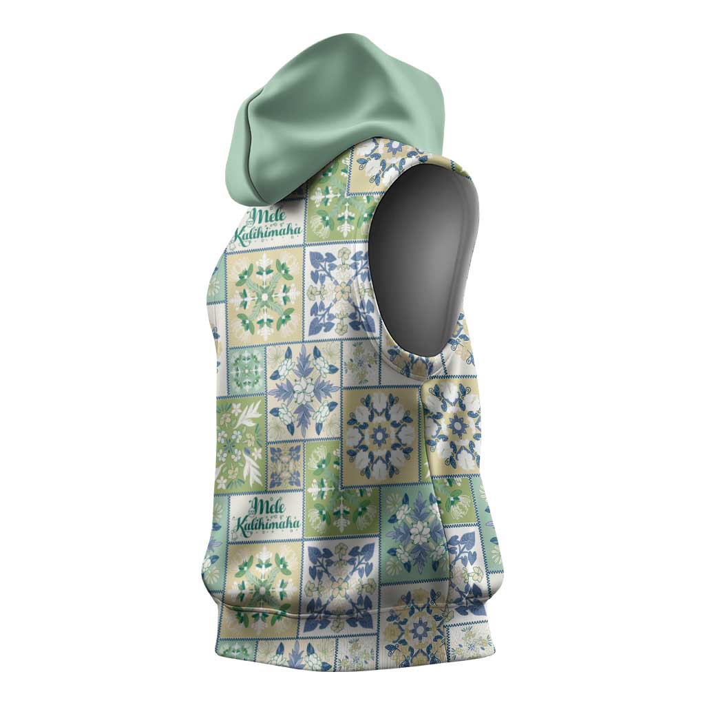 Mele Kalikimaka Hawaii Christmas Sleeveless Hoodie Omaomao Seamless Floral Motif LT9 - Polynesian Pride