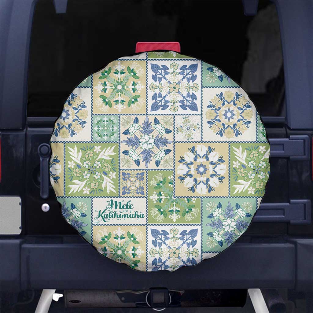 Mele Kalikimaka Hawaii Christmas Spare Tire Cover Omaomao Seamless Floral Motif LT9 No hole Green - Polynesian Pride