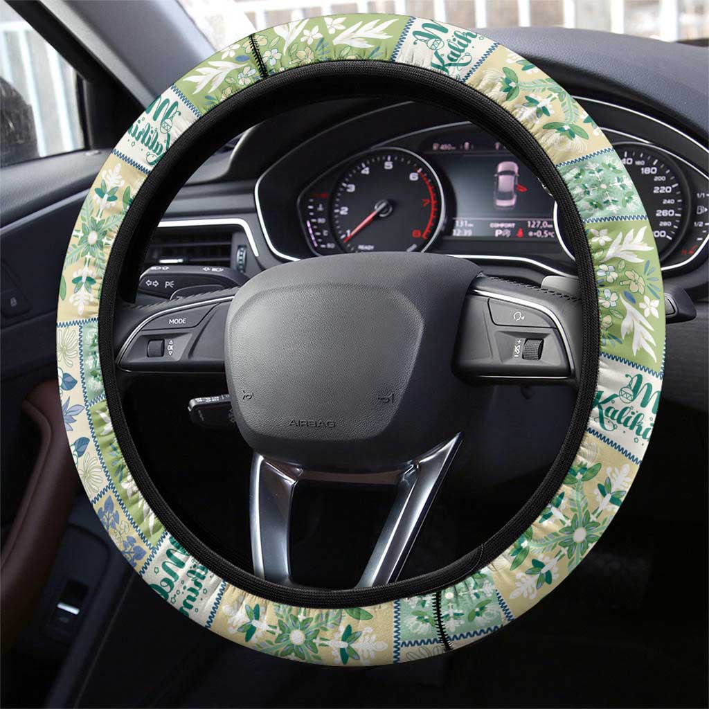 Mele Kalikimaka Hawaii Christmas Steering Wheel Cover Omaomao Seamless Floral Motif LT9 - Polynesian Pride
