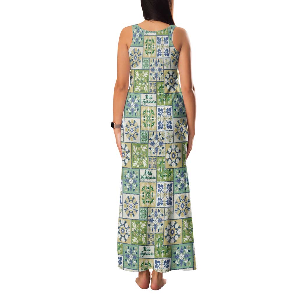 Mele Kalikimaka Hawaii Christmas Tank Maxi Dress Omaomao Seamless Floral Motif LT9 - Polynesian Pride