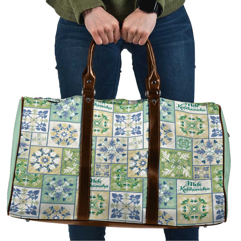 Mele Kalikimaka Hawaii Christmas Travel Bag Omaomao Seamless Floral Motif LT9 Green - Polynesian Pride