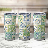 Mele Kalikimaka Hawaii Christmas Tumbler Cup Omaomao Seamless Floral Motif LT9 - Polynesian Pride