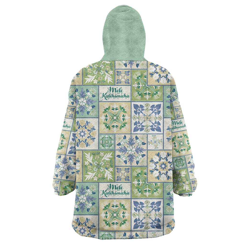 Mele Kalikimaka Hawaii Christmas Wearable Blanket Hoodie Omaomao Seamless Floral Motif LT9 - Polynesian Pride