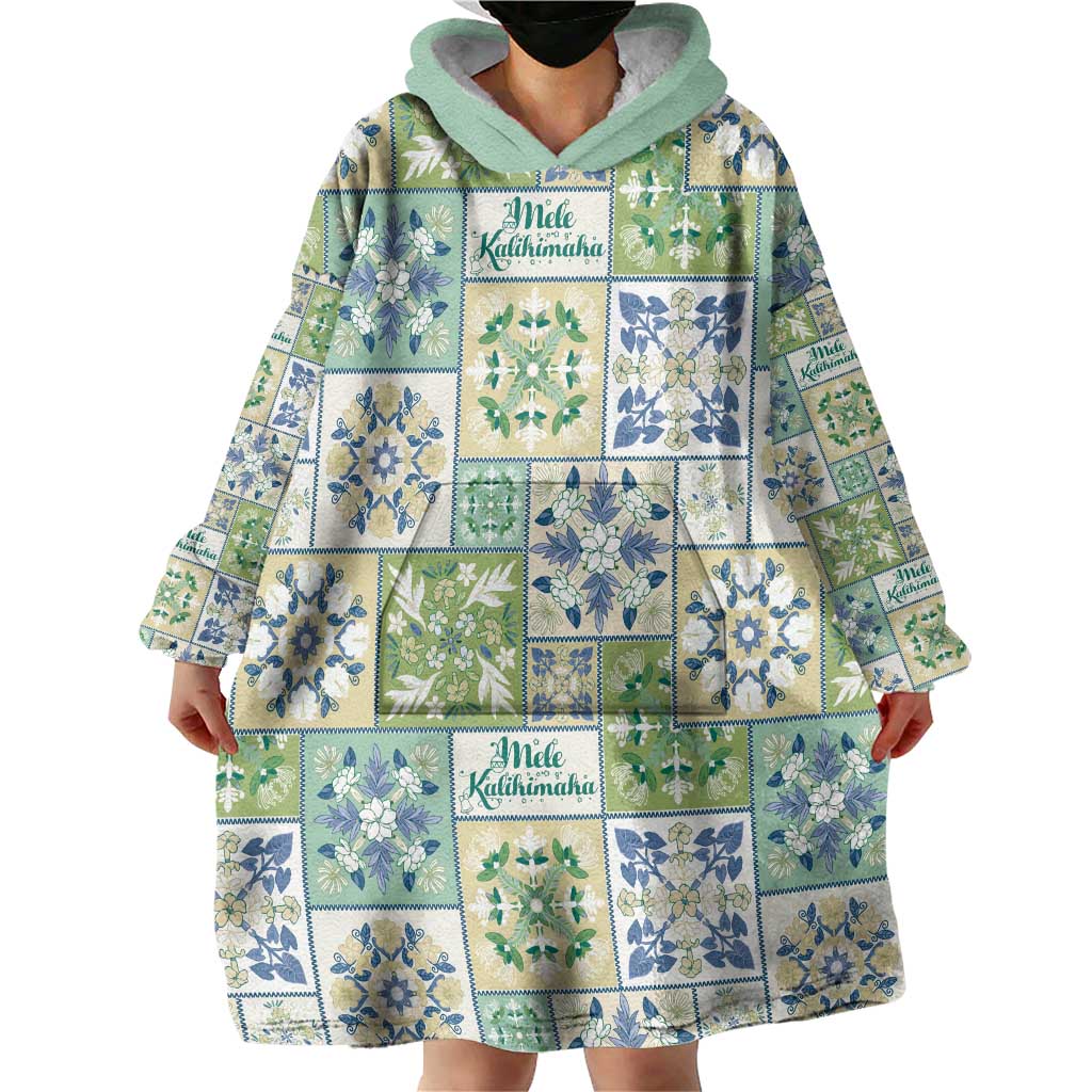 Mele Kalikimaka Hawaii Christmas Wearable Blanket Hoodie Omaomao Seamless Floral Motif LT9 - Polynesian Pride