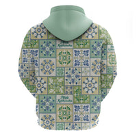 Mele Kalikimaka Hawaii Christmas Zip Hoodie Omaomao Seamless Floral Motif LT9 - Polynesian Pride