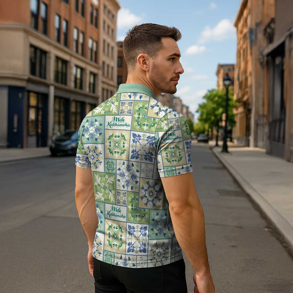 Mele Kalikimaka Hawaii Christmas Zipper Polo Shirt Omaomao Seamless Floral Motif LT9 - Polynesian Pride