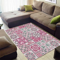 Mele Kalikimaka Hawaii Christmas Area Rug Akala Seamless Floral Motif - Polynesian Pride