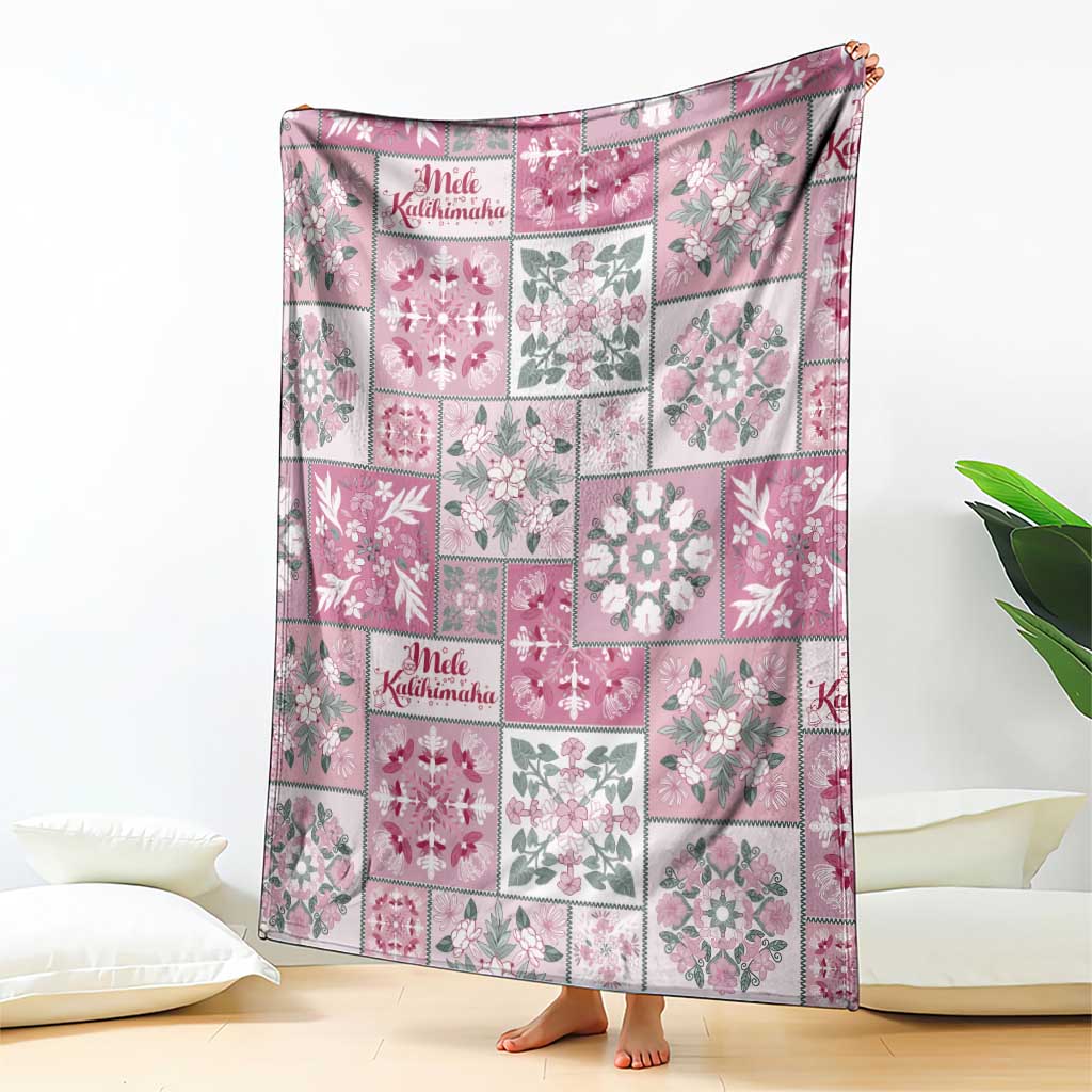 Mele Kalikimaka Hawaii Christmas Blanket Akala Seamless Floral Motif - Polynesian Pride