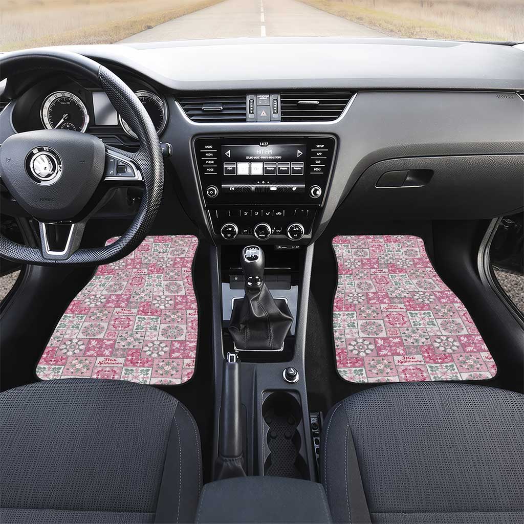 Mele Kalikimaka Hawaii Christmas Car Mats Akala Seamless Floral Motif - Polynesian Pride