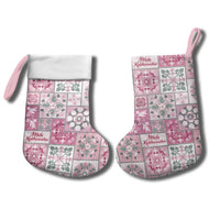 Mele Kalikimaka Hawaii Christmas Stocking Akala Seamless Floral Motif - Polynesian Pride