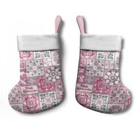 Mele Kalikimaka Hawaii Christmas Stocking Akala Seamless Floral Motif - Polynesian Pride