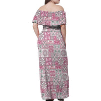 Mele Kalikimaka Hawaii Christmas Family Matching Off Shoulder Maxi Dress and Hawaiian Shirt Akala Seamless Floral Motif LT9 - Polynesian Pride