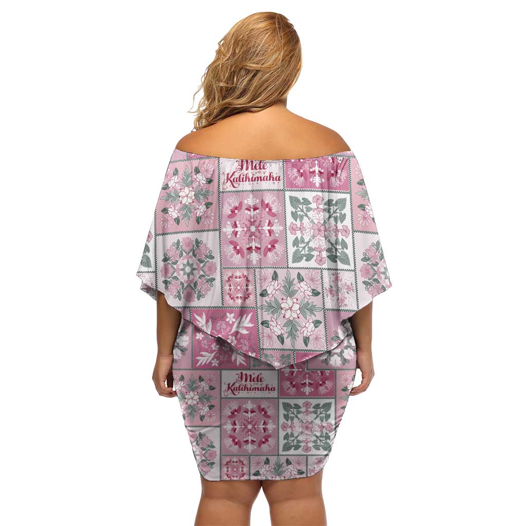 Mele Kalikimaka Hawaii Christmas Family Matching Off Shoulder Short Dress and Hawaiian Shirt Akala Seamless Floral Motif LT9 - Polynesian Pride
