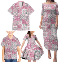 Mele Kalikimaka Hawaii Christmas Family Matching Puletasi and Hawaiian Shirt Akala Seamless Floral Motif LT9 - Polynesian Pride