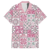 Mele Kalikimaka Hawaii Christmas Family Matching Puletasi and Hawaiian Shirt Akala Seamless Floral Motif LT9 Dad's Shirt - Short Sleeve Pink - Polynesian Pride