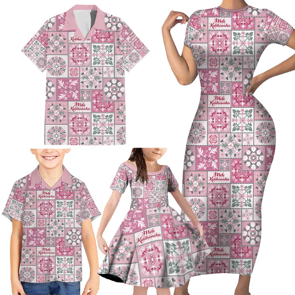 Mele Kalikimaka Hawaii Christmas Family Matching Short Sleeve Bodycon Dress and Hawaiian Shirt Akala Seamless Floral Motif LT9 - Polynesian Pride