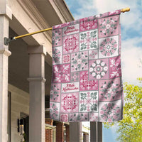 Mele Kalikimaka Hawaii Christmas Garden Flag Akala Seamless Floral Motif - Polynesian Pride