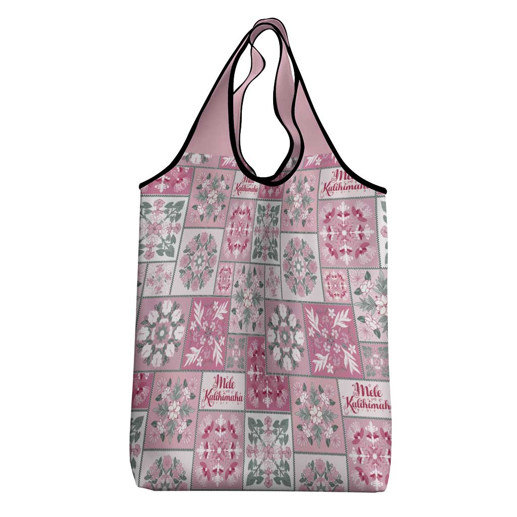 Mele Kalikimaka Hawaii Christmas Grocery Bag Akala Seamless Floral Motif - Polynesian Pride