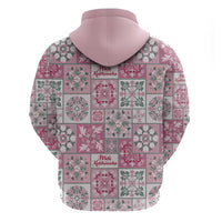 Mele Kalikimaka Hawaii Christmas Hoodie Akala Seamless Floral Motif - Polynesian Pride