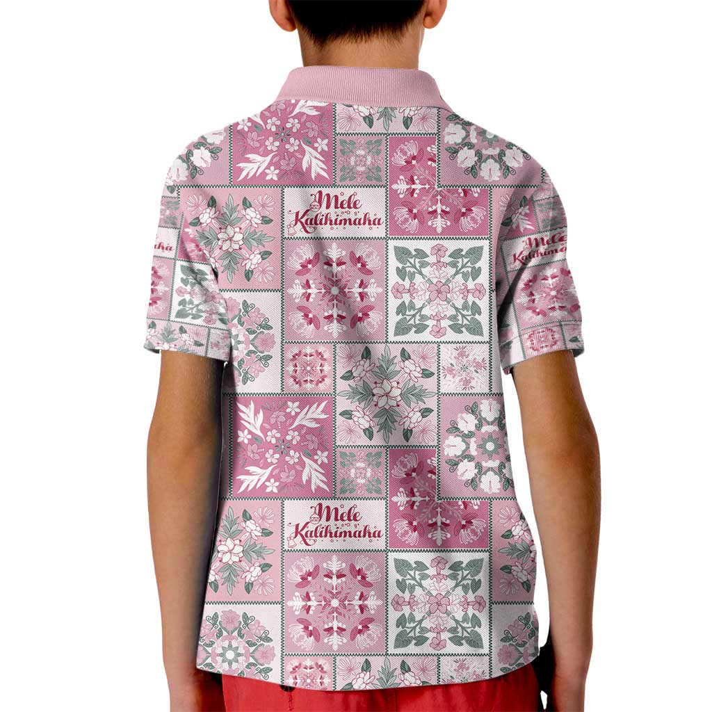 Mele Kalikimaka Hawaii Christmas Kid Polo Shirt Akala Seamless Floral Motif LT9 - Polynesian Pride