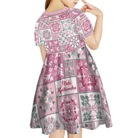 Mele Kalikimaka Hawaii Christmas Kid Short Sleeve Dress Akala Seamless Floral Motif LT9 - Polynesian Pride