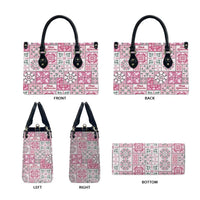 Mele Kalikimaka Hawaii Christmas Leather Bag Akala Seamless Floral Motif - Polynesian Pride