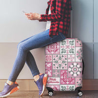 Mele Kalikimaka Hawaii Christmas Luggage Cover Akala Seamless Floral Motif - Polynesian Pride