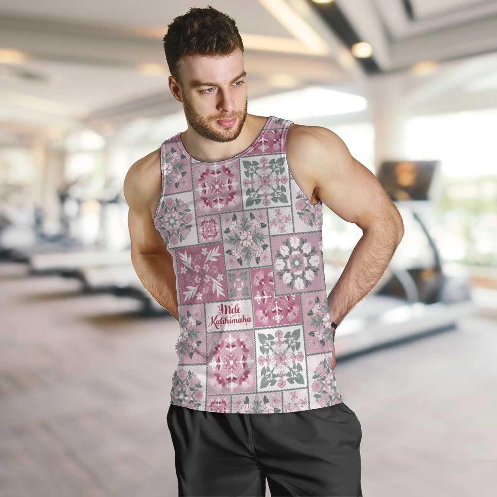 Mele Kalikimaka Hawaii Christmas Men Tank Top Akala Seamless Floral Motif - Polynesian Pride