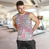 Mele Kalikimaka Hawaii Christmas Men Tank Top Akala Seamless Floral Motif - Polynesian Pride